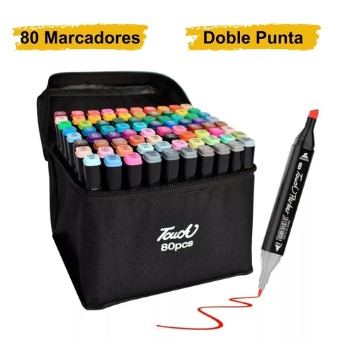 Marcador Doble Punta x 80