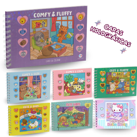 Livros De Colorir Estilo Bobbie Comfy Cozy Cute Vibes Moments Fofo Infantil Adulto Capa Brochura Folha Grande Grossa Sucesso Tik Tok Kawai - ASPX Comércio