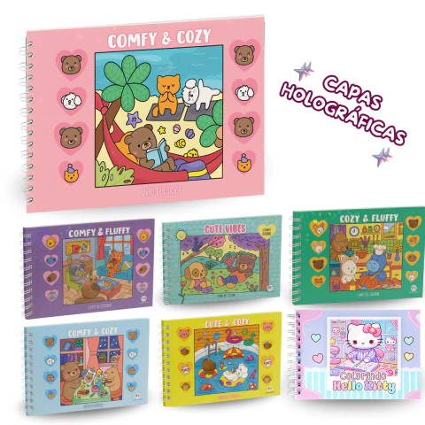 Imagem do Livros De Colorir Estilo Bobbie Comfy Cozy Cute Vibes Moments Fofo Infantil Adulto Capa Brochura Folha Grande Grossa Sucesso Tik Tok Kawai