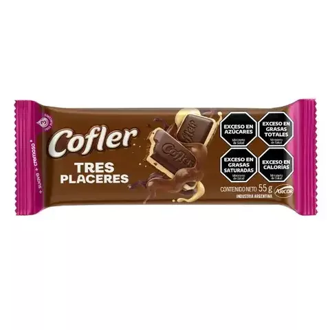cofler tres placeres macizo x 55 grs - comprar online
