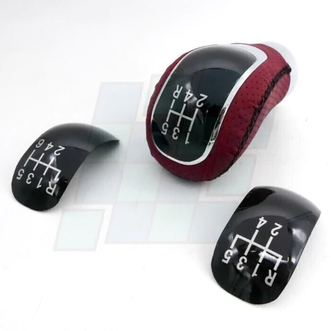 Bocha Palanca De Cambios Roja Microperforada Costura Negra Manual 6ta