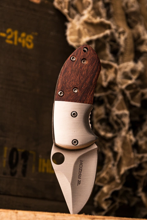 Navaja De Bolsillo Mini Madera - H3001