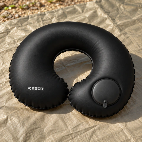 Almohada inflable Air Pillow con bomba manual | Negro | Razor