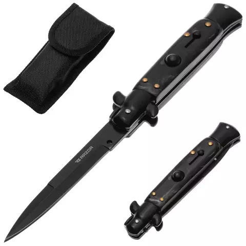 Navaja Estilete Negro Automático Con Seguro "Dark" - comprar online