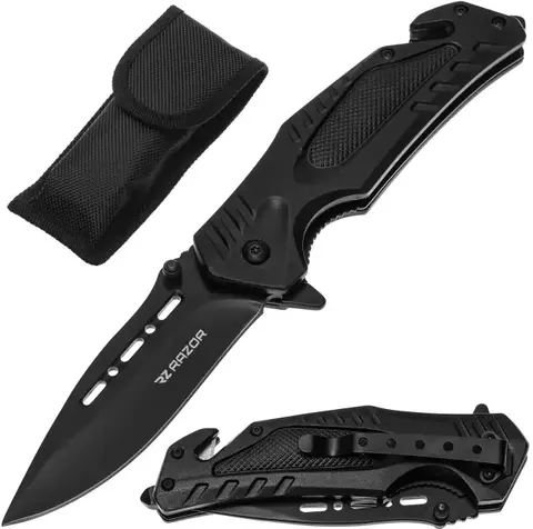 Navaja Negra Táctica Rescate Camping Pesca Defensa "Rescue" - comprar online