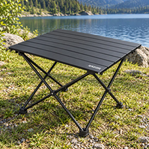 Mesa de aluminio Camp Table | S, M y L | Negro | Razor
