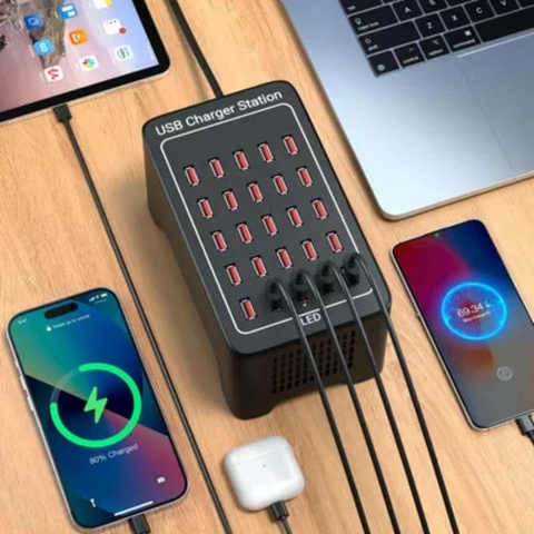 Estación de Carga USB Rápida con 20 Puertos