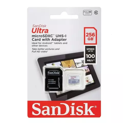 Micro Sd 256gb Sandisk Ultra C10 2 En 1