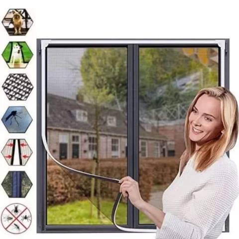 Cortina Mosquitero Adhesivo Tela Ventana Insectos 130x150cm