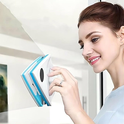 Limpia Vidrios Magnetico 2 En 1 Triangular