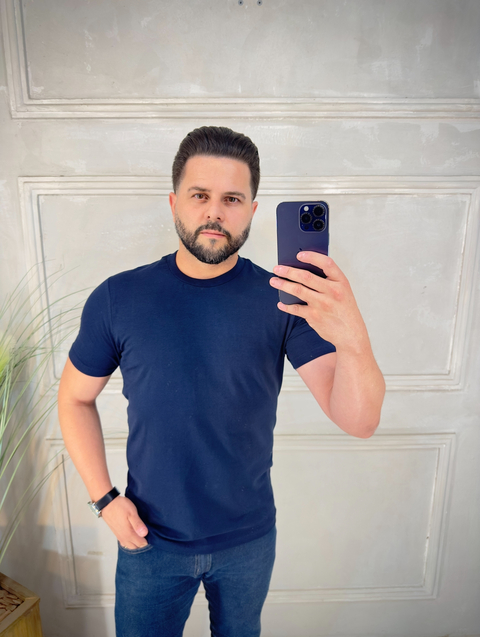 Camiseta básica quéops Marinho 24622-3