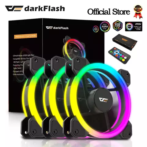 Darkflash dr11 rgb ventilador ventoinha pc controladora 120mm caso do computador kit ventilador 6pin refrigerador de água cpu ventiladores argb ventilador - comprar online