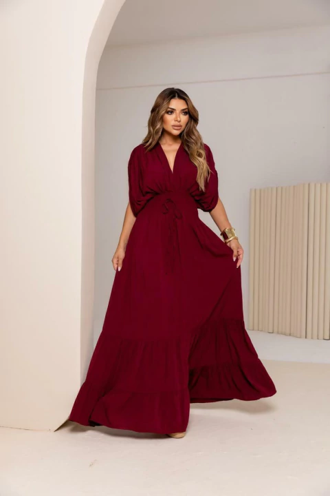 Vestido manga curta morcego - loja online