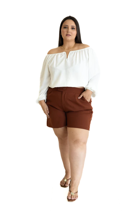 Short Feminino Plus Size Alfaiataria - Bela