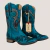 BOTA FEM COWGIRL QUADRADO FLEX TURQUESA - GOYAZES