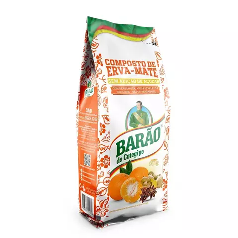 COMPOSTO ERVA MATE BARÃO 500 g - COM BERGAMOTA, ANIS ESTRELADO E GENGIBRE