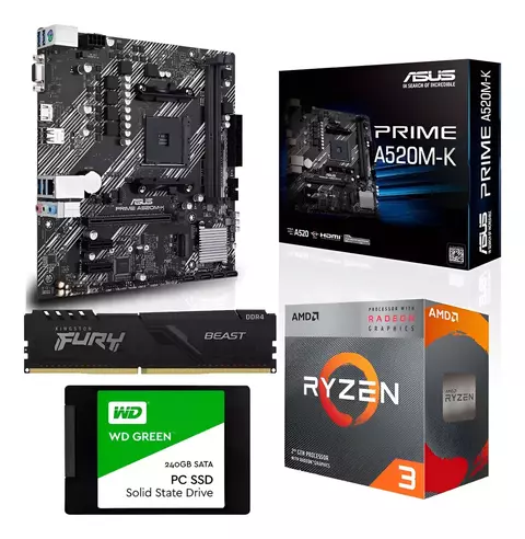 Combo Actualización AMD Ryzen 3 3200g 8GB 240GB Motherboard - comprar online
