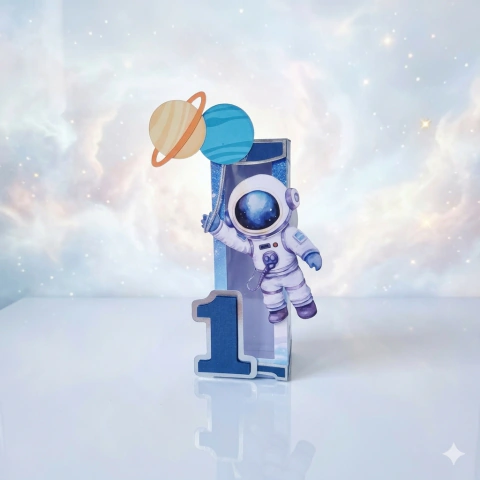 Número decorativo tema astronauta