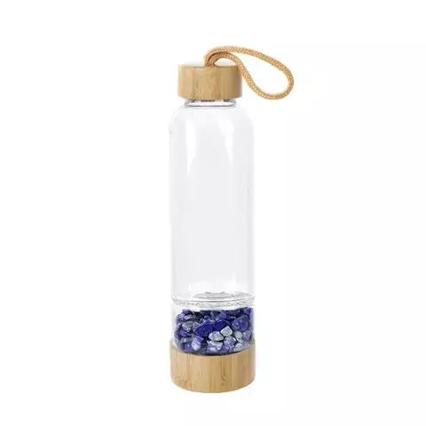 Garrafa de Cristal e Vidro 500ml com Pedras Naturais