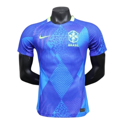 Camisa Seleção Brasileira II 25/26 - Jogador Nike Masculina - Azul com detalhes em verde