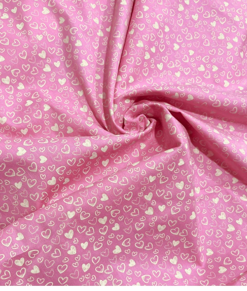 TECIDOS TRICOLINE CORAÇÃO ROSA - comprar online