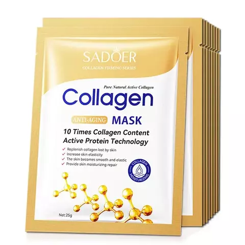 20 máscaras faciais coreana LUMÉA ANTIAGE: 10 ác. hialurônico + 10 colágeno