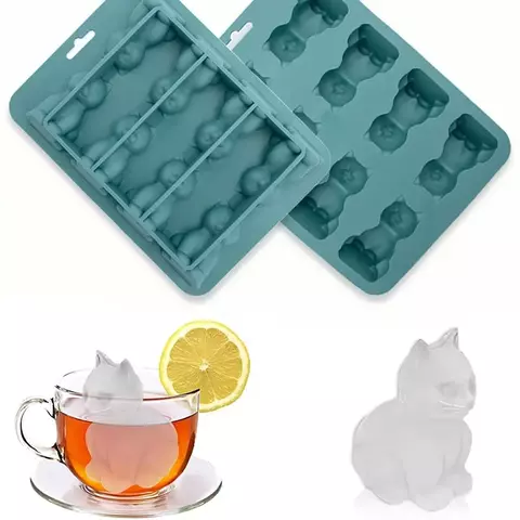 Molde de Gelo de Gato 3D – Deixe Suas Bebidas Mais Criativas e Encantadoras!