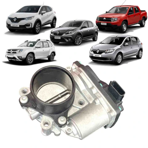 Corpo de Borboleta TBI Eletrônico 50mm Renault Sandero 1.6 16V 2016-2023 Logan 1.6 16V 2016-2023 Duster 1.6 16V 2016-2025 Oroch 1.6 16V 2016-2024 Captur 1.6 16V 2016-2023 Original Renault 161205601R