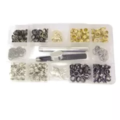 Kit Ilhos Numero 51 com 200 Cores Sortidas mais Vazador e Arruelas