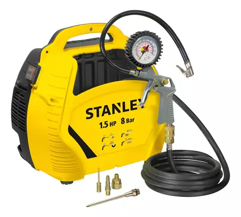 COMPRESOR STANLEY 1.5 HP 8 BAR (SIN ACEITE) + KIT (VALIJA) 8215190 - comprar online