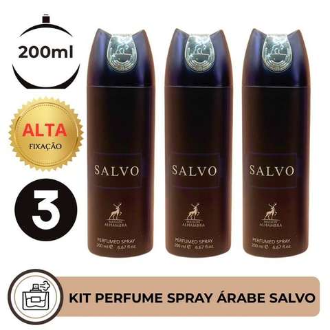 Kit Desodorante Aerosol Árabe Maison Alhambra Salvo Importado Original - Perfume Spray Corporal Masculino