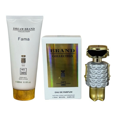 Kit Perfume Feminino Brand Collection 365 e Hidratante Corporal Eau de Parfum Importado Original