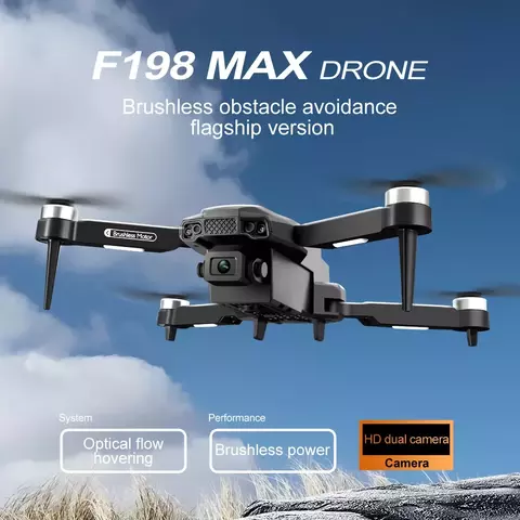 Novo f198 drone profissional câmera dupla com 1080p wifi fpv hd fotografia aér