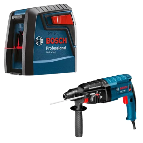 Combo Nivel Láser Gll212 y Rotomartillo Percutor Gbh224d Bosch - comprar online