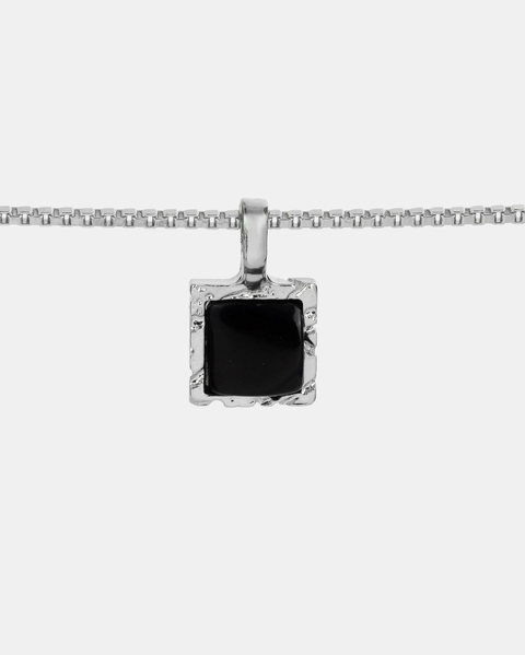 Colar Gemstone Preto / Prateado - comprar online