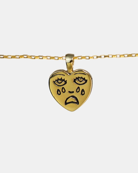 Colar Old School Crying Heart Dourado - comprar online