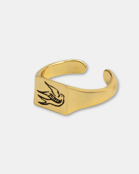 Anel Old School Andorinha Dourado - comprar online