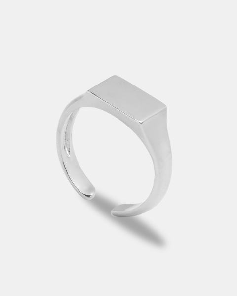 Anel Essential Retângulo Prateado - comprar online
