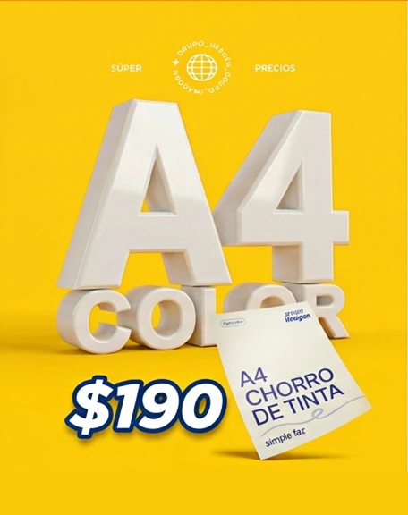A4 papel común 80 grs – chorro a tinta – simple faz