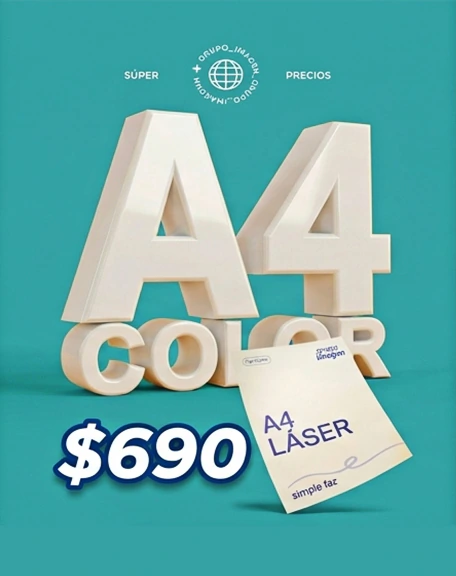 A4 – láser color – simple faz – papel común