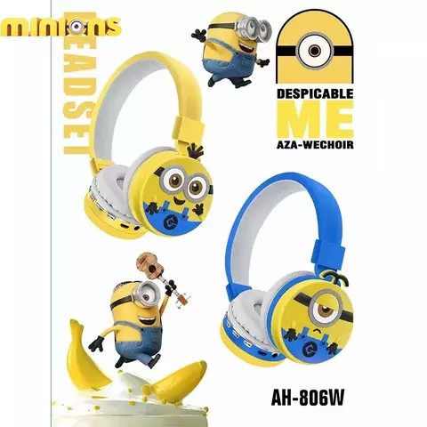 Novos minions sem fio fones de ouvido filme bluetooth fone estéreo música jogo