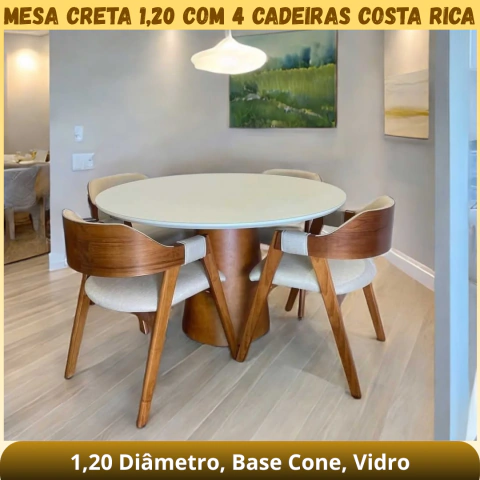 Mesa Creta com Cadeiras 4 Costa Rica 1,20m — imagem 3
