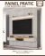 PAINEL PRATIC COM BANCADA ISAC E LED 2230X2400 BALI/CEDRO/BALI