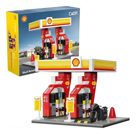 Cada - Blocos De Montar Posto De Gasolina Shell (305 Peças)