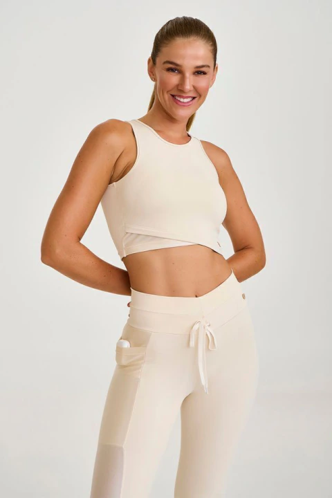 TOP CROPPED NAKAY BARRA ASSIMETRICA / OFF WHITE /