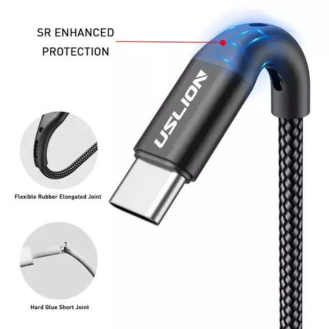 3a usb tipo c cabo fio para samsung s24 s23 xiaomi mi 14 telefone móvel de carr