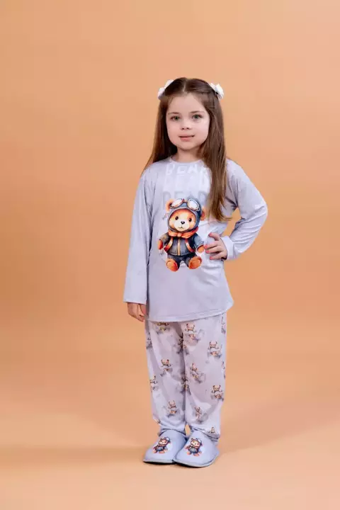 Pijama infantil liganete azul urso - comprar online