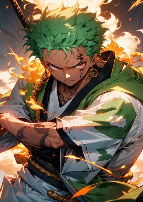 Imagem do Caderno Personalizado Universitário de 1 Matéria Anime One Piece - Zoro