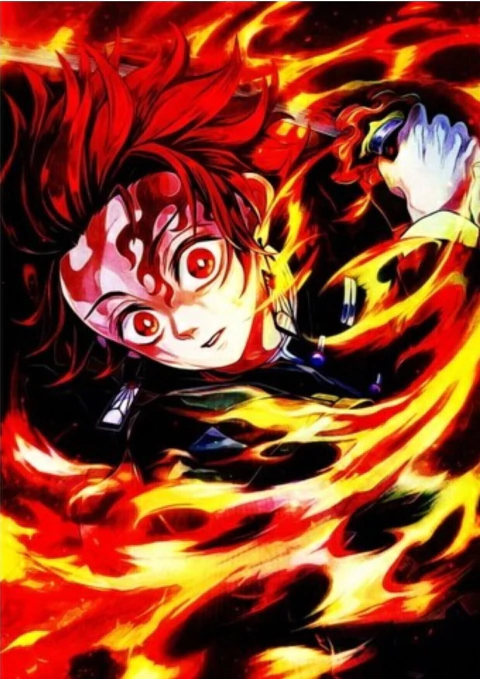 Imagem do Caderno Universitário Personalizado / Capa Dura - Anime Demon Slayer / Tanjiro Kamado - Respiração do Fogo