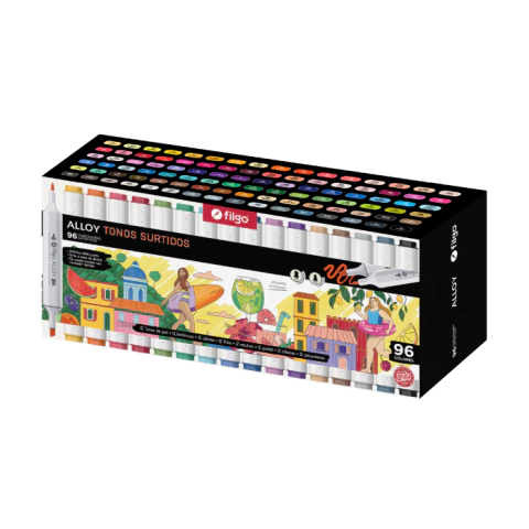 Marcadores Filgo Alloy Tinta al alcohol x96